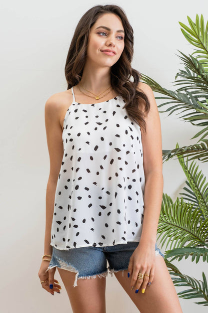 BRUSH STROKE HALTER TOP