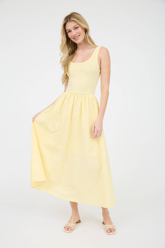 MIX MEDIA TANK MIDI DRESS