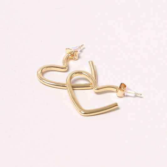 14K Gold-Dipped Heart Hoop Earring