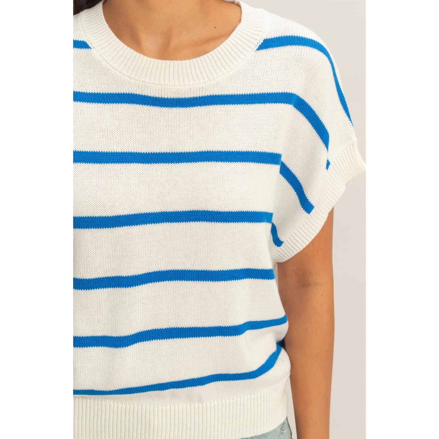 Striped Crew Neck Knit Top