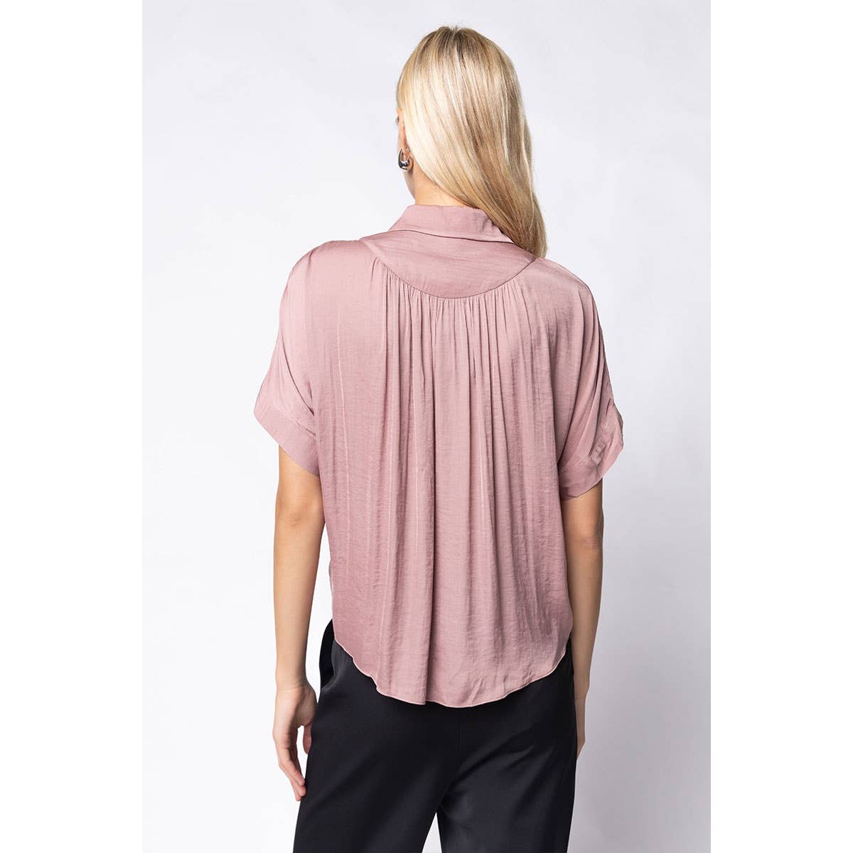 Short Sleeve Shirt With Front Bib Detail