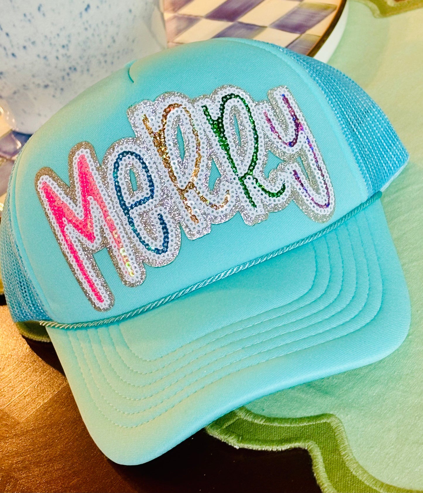 Sequin MERRY Trucker Hat