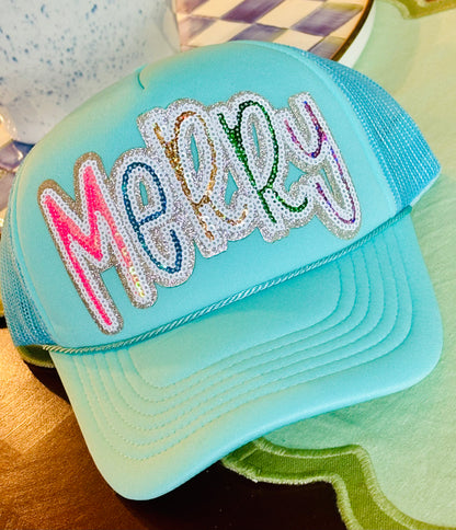 Sequin MERRY Trucker Hat