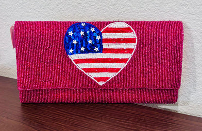Patriotic Beaded Clutch
