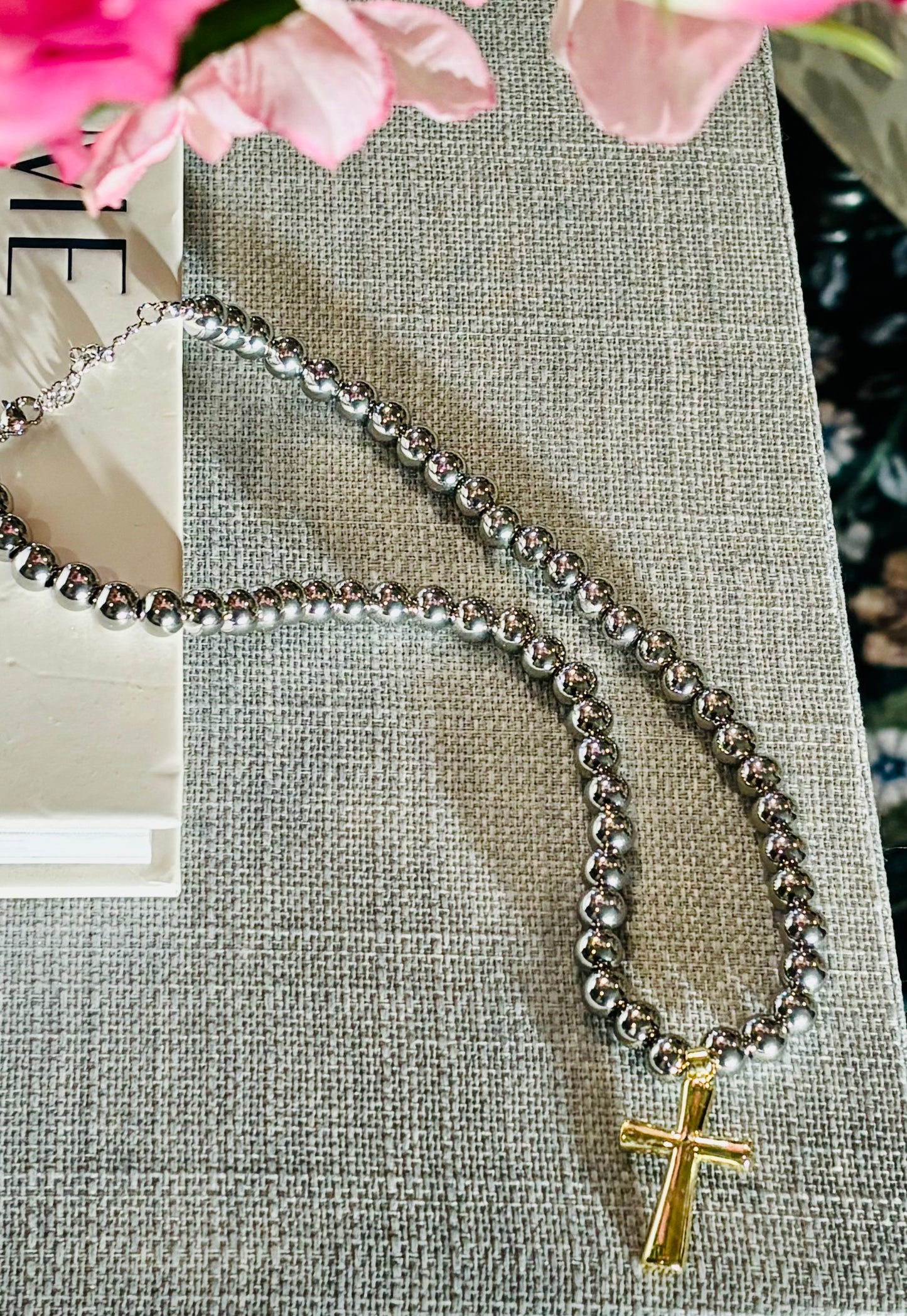 Two Tone Cross Necklace