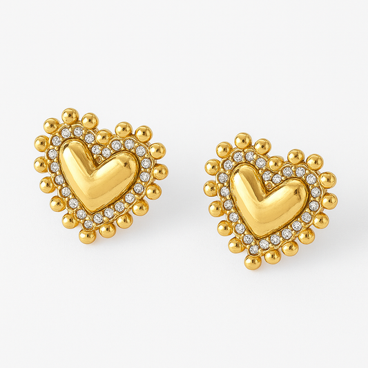 Heart Button Studs