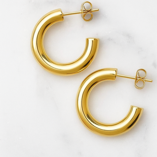 18K plated hoops