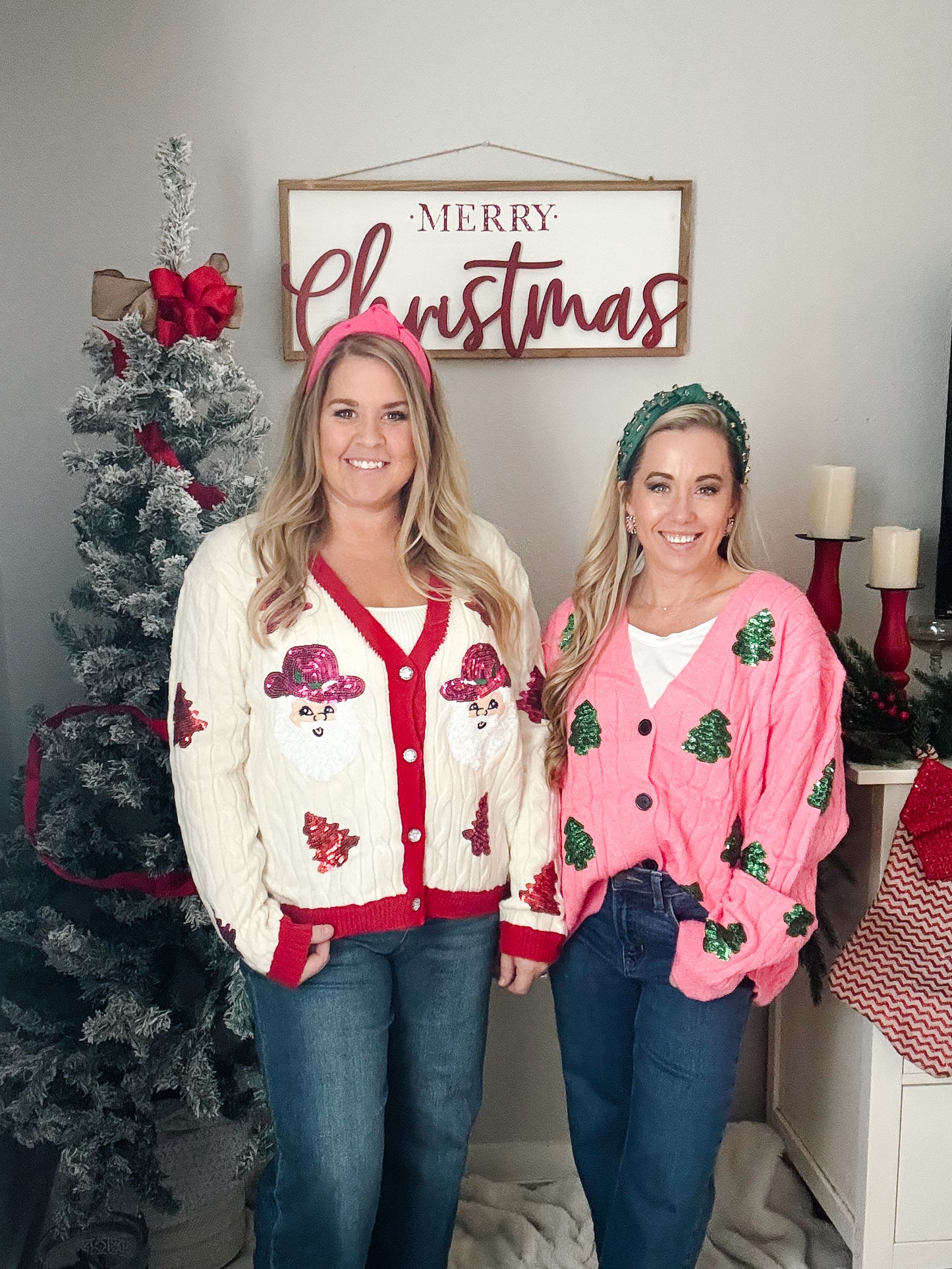 Cowboy Christmas Patches Cardigan