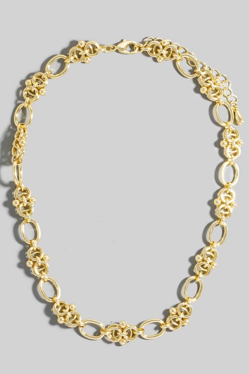 Intricate Layered Oval Chain Necklace