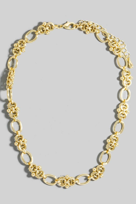 Intricate Layered Oval Chain Necklace