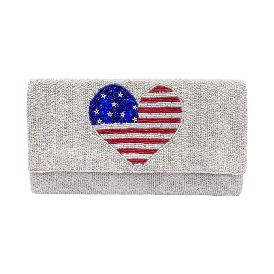 White Patriotic Clutch