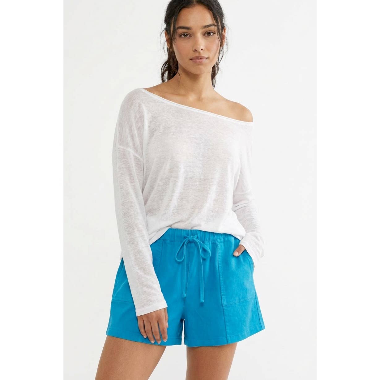 Patch Pocket Drawstring Shorts