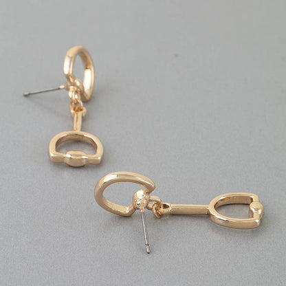 Horseshoe Chain Drop Earrings