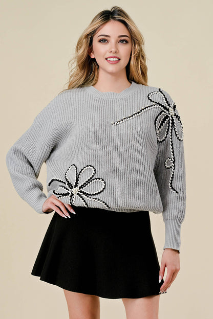 Embellished Knit Sweater
