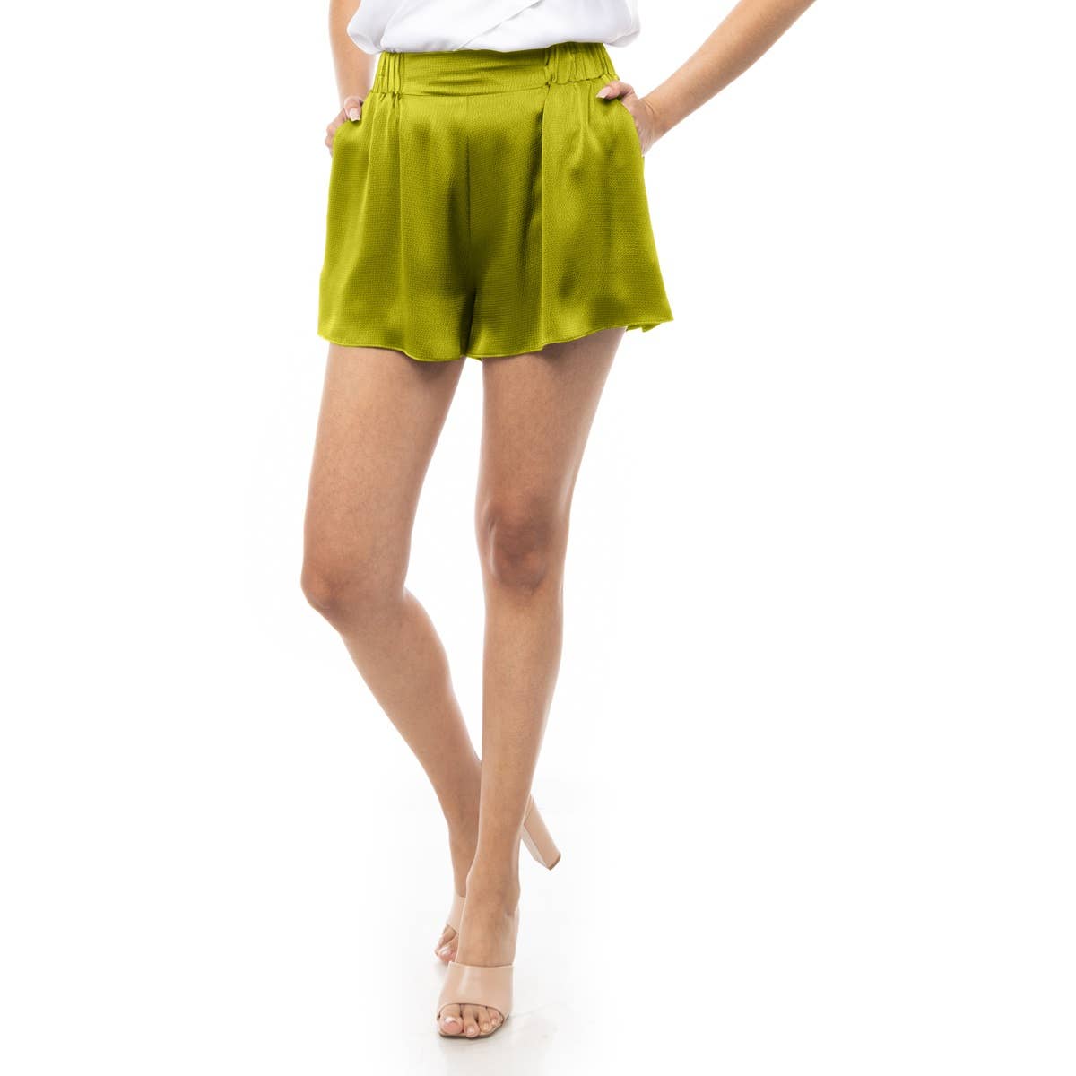 PRE ORDER Hammer Satin Elastic Waist Flirty Shorts