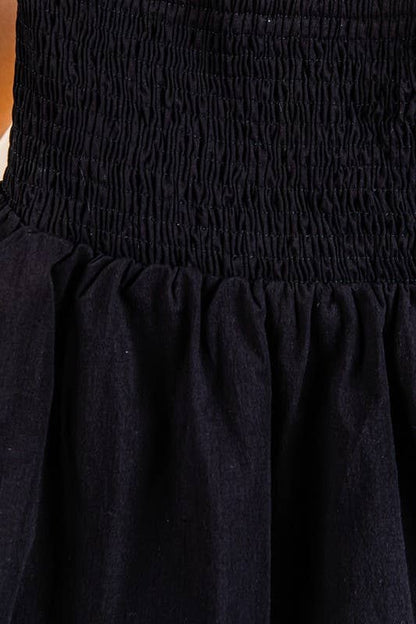 Smocked Bubble Peplum Tube Top