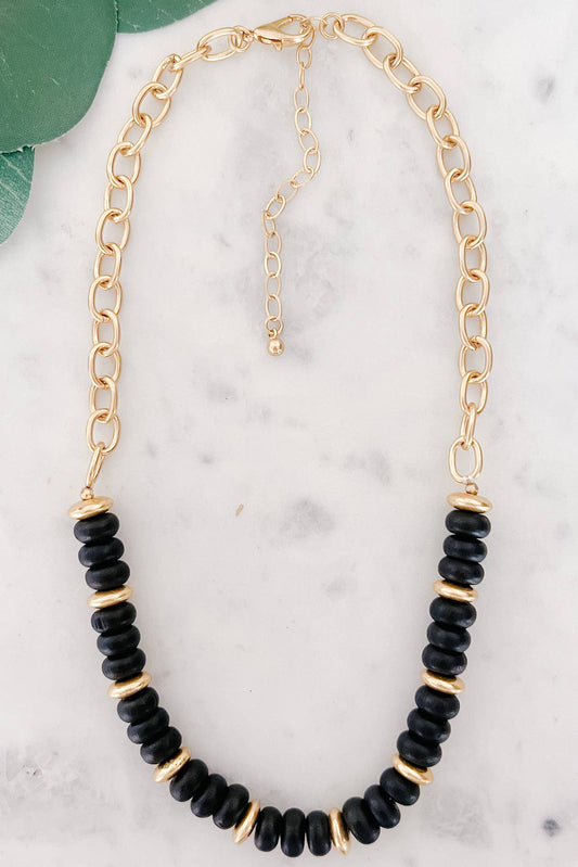 Black Beaded Necklace