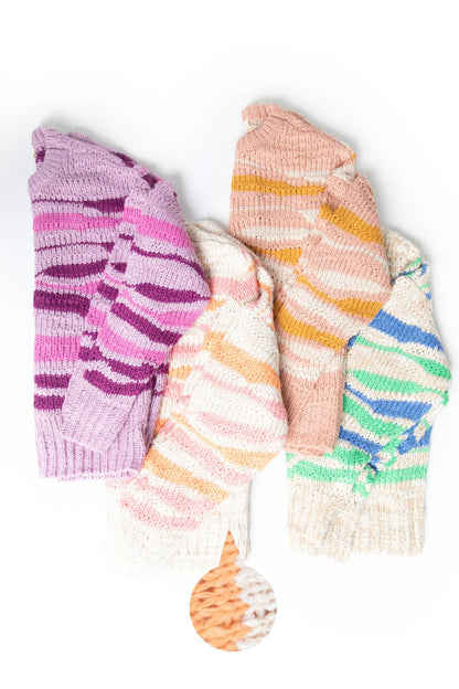 Multi Color Casual Knit Sweater Top