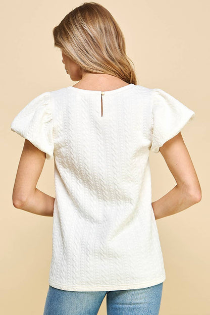 Textured Puff Sleeve Top