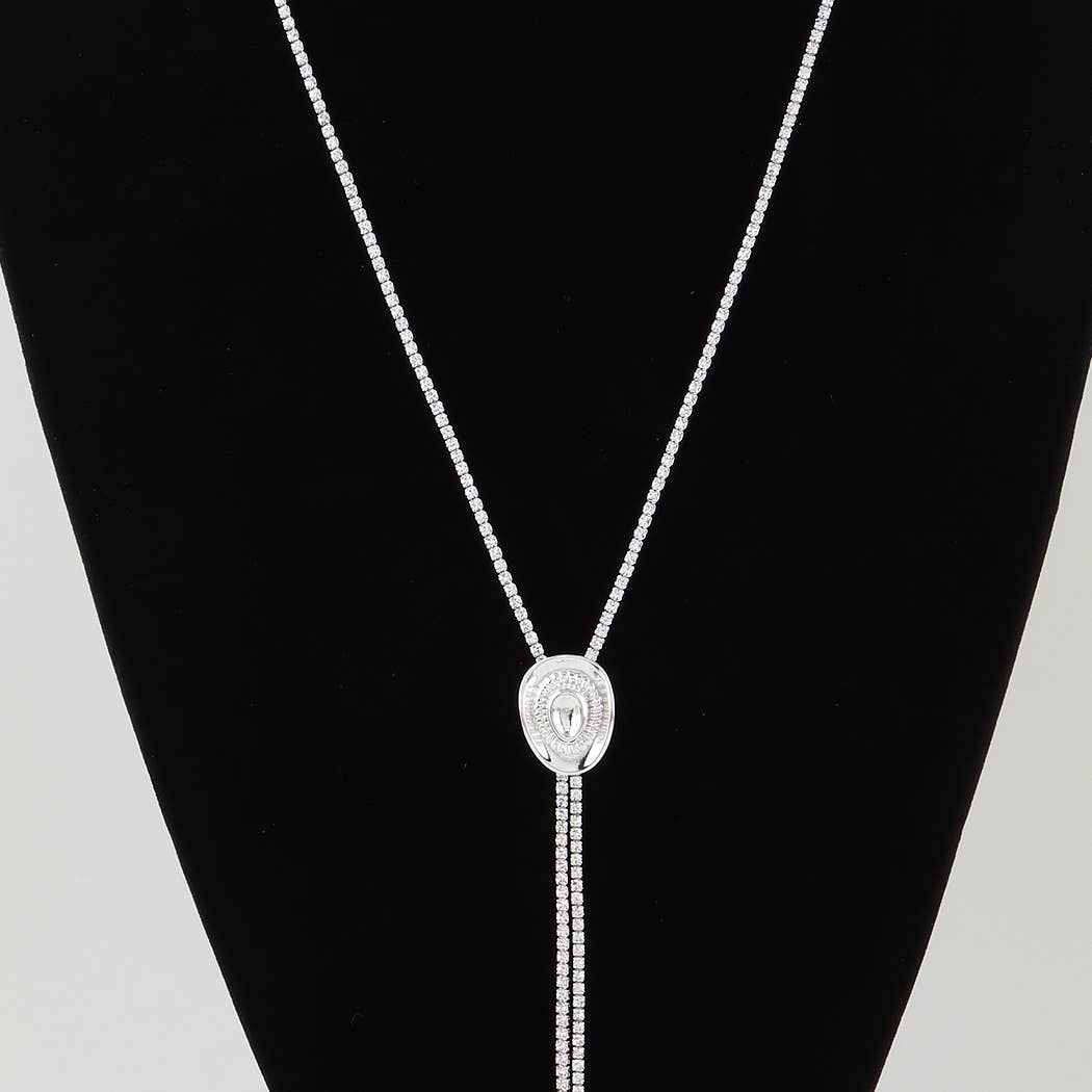 Bejeweled Cowboy Hat Toggle Necklace
