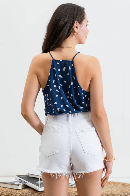 BRUSH STROKE HALTER TOP