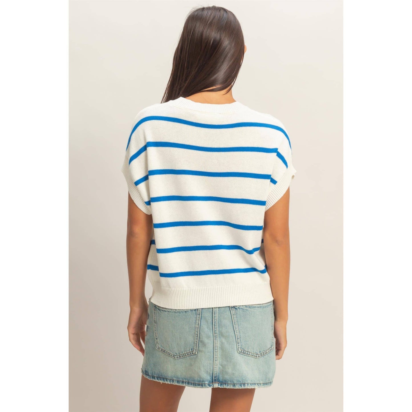 Striped Crew Neck Knit Top