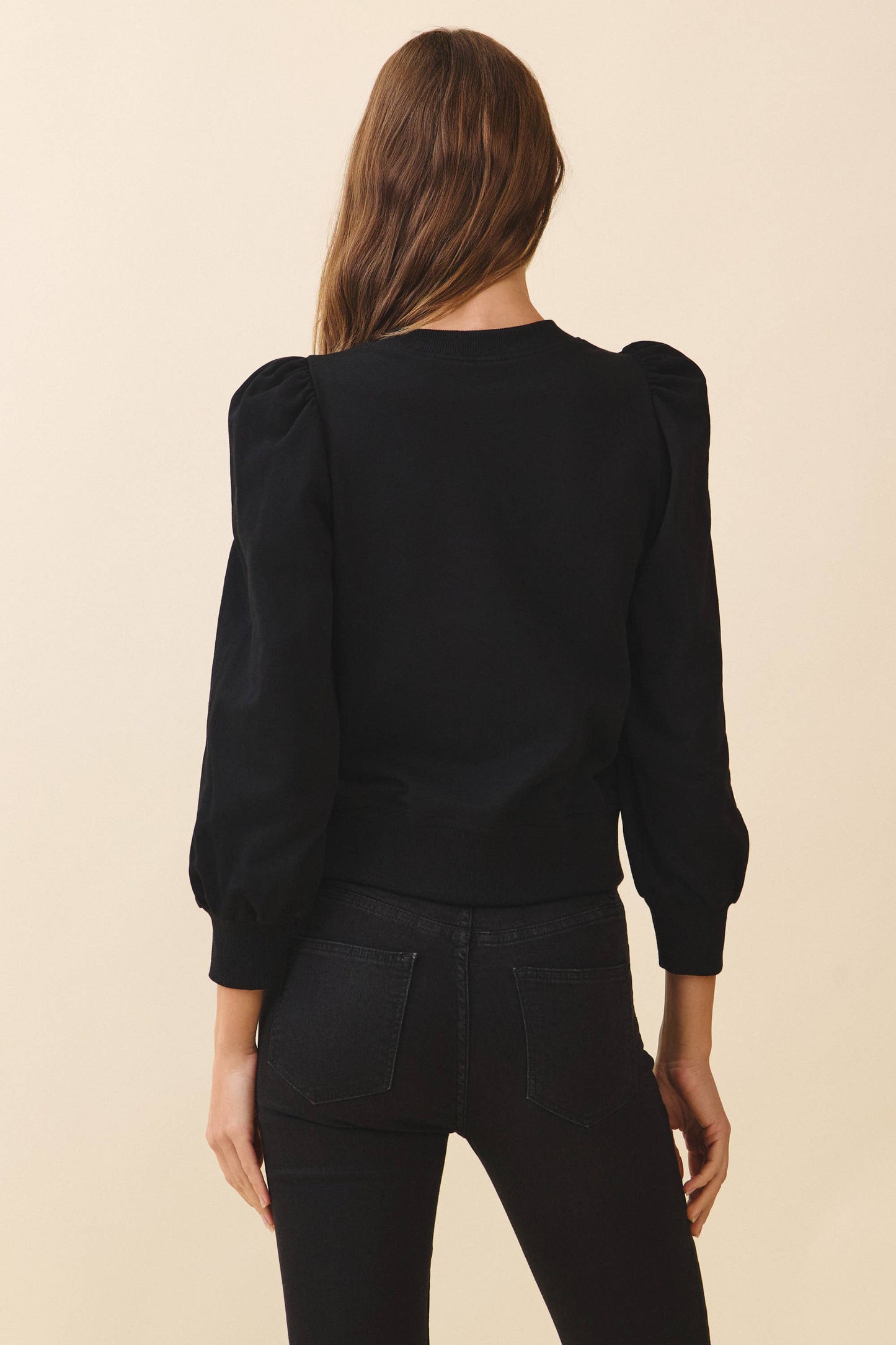 Front Crystal Embellished Bow Detail Sweatshirt