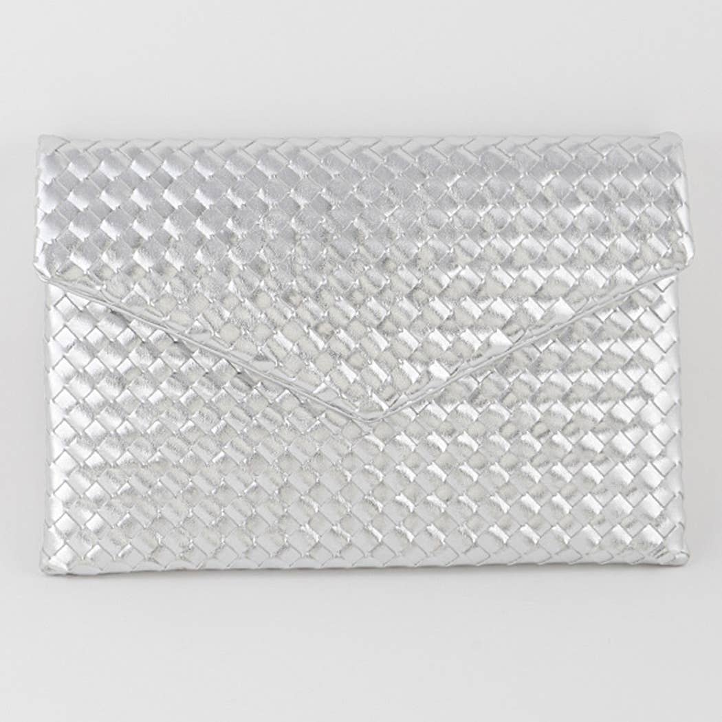 Woven Envelope Cross Chain Body Clutch