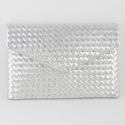 Woven Envelope Cross Chain Body Clutch