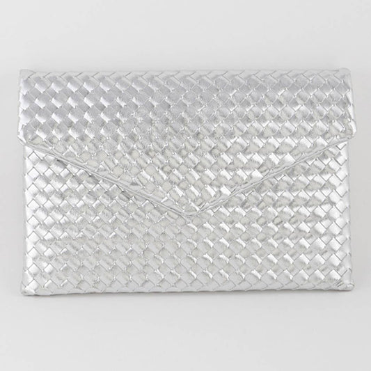 Woven Envelope Cross Chain Body Clutch