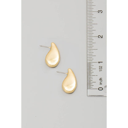 Flat Metallic Teardrop Earrings